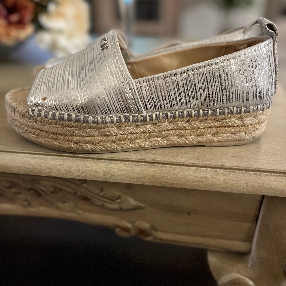 DKNY Silver Espadrilles